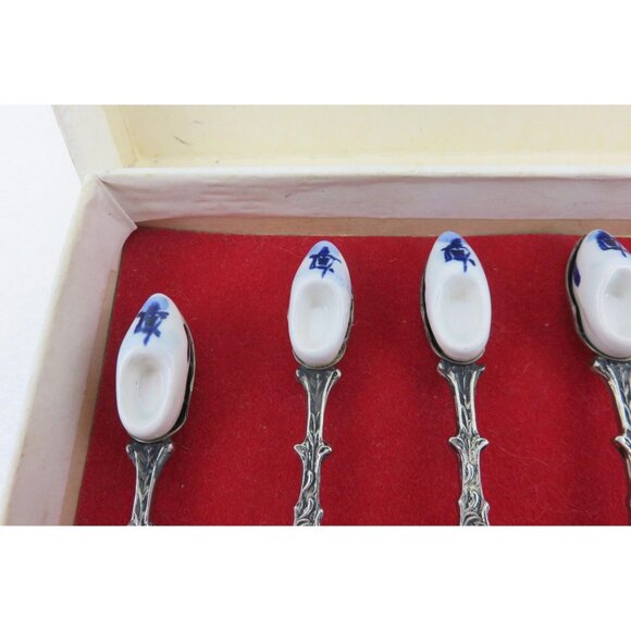 Set Of 6 Dutch Themed Silver-Plated Collectible Spoons In Presentation Box Vinta - Picture 5 of 10